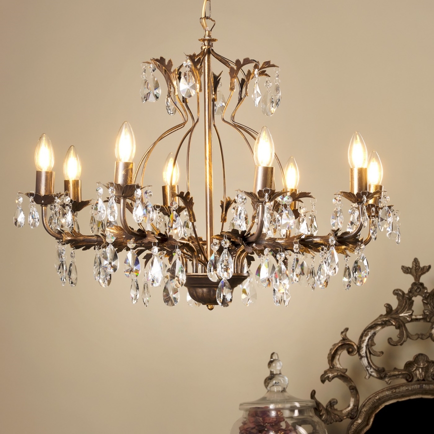 ONLI - Hängeleuchte an Kette TERESA 8xE14/6W/230V bronzen