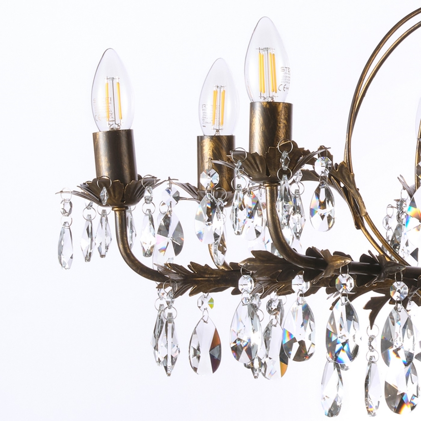 ONLI - Hängeleuchte an Kette TERESA 8xE14/6W/230V bronzen