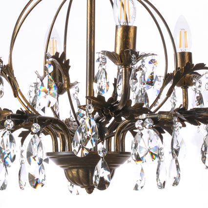 ONLI - Hängeleuchte an Kette TERESA 8xE14/6W/230V bronzen