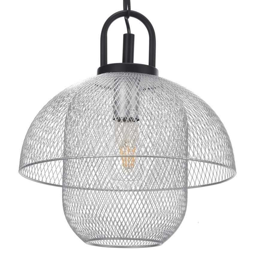 ONLI - Hängeleuchte an Kette ZAIR 1xE27/22W/230V schwarz/silbern