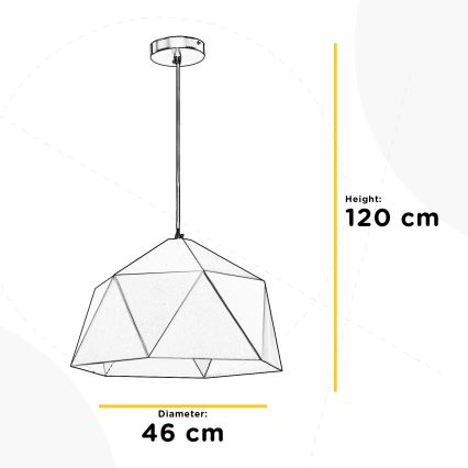 ONLI - Hängeleuchte an Schnur YONG 1xE27/22W/230V schwarz d 46 cm