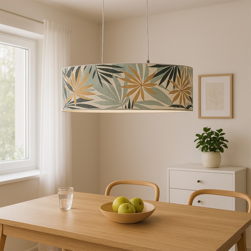 ONLI - Hängeleuchte FLORA 2xE27/22W/230V grün/golden