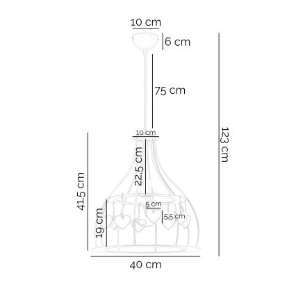 ONLI - Hängeleuchte für Kinder TITTA 1xE27/22W/230V rosa