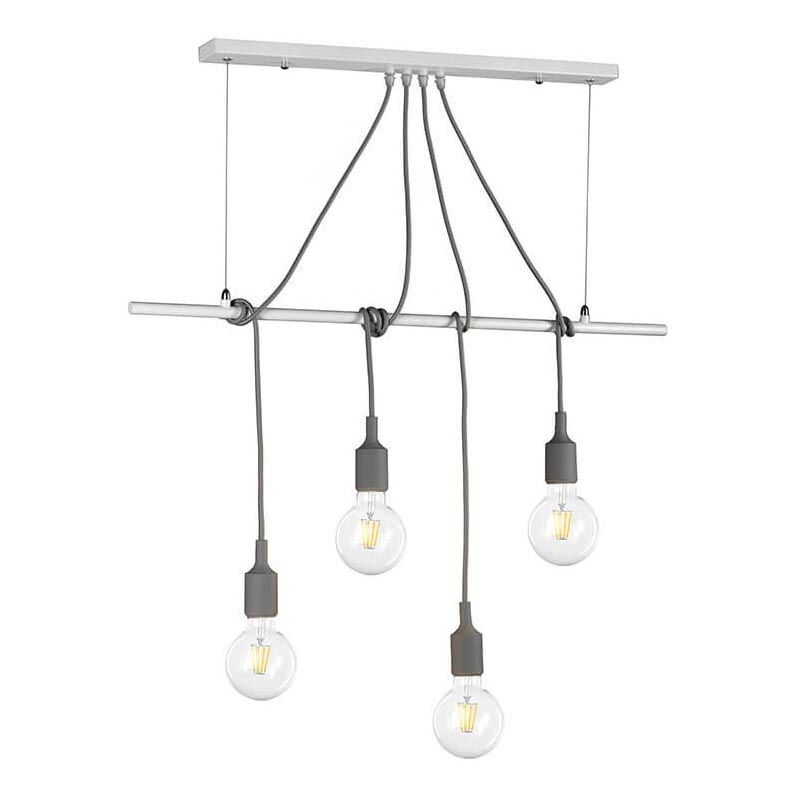 ONLI - Hängeleuchte WIRE 4xE27/15W/230V grau/weiß