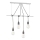 ONLI - Hängeleuchte WIRE 4xE27/15W/230V grau/weiß