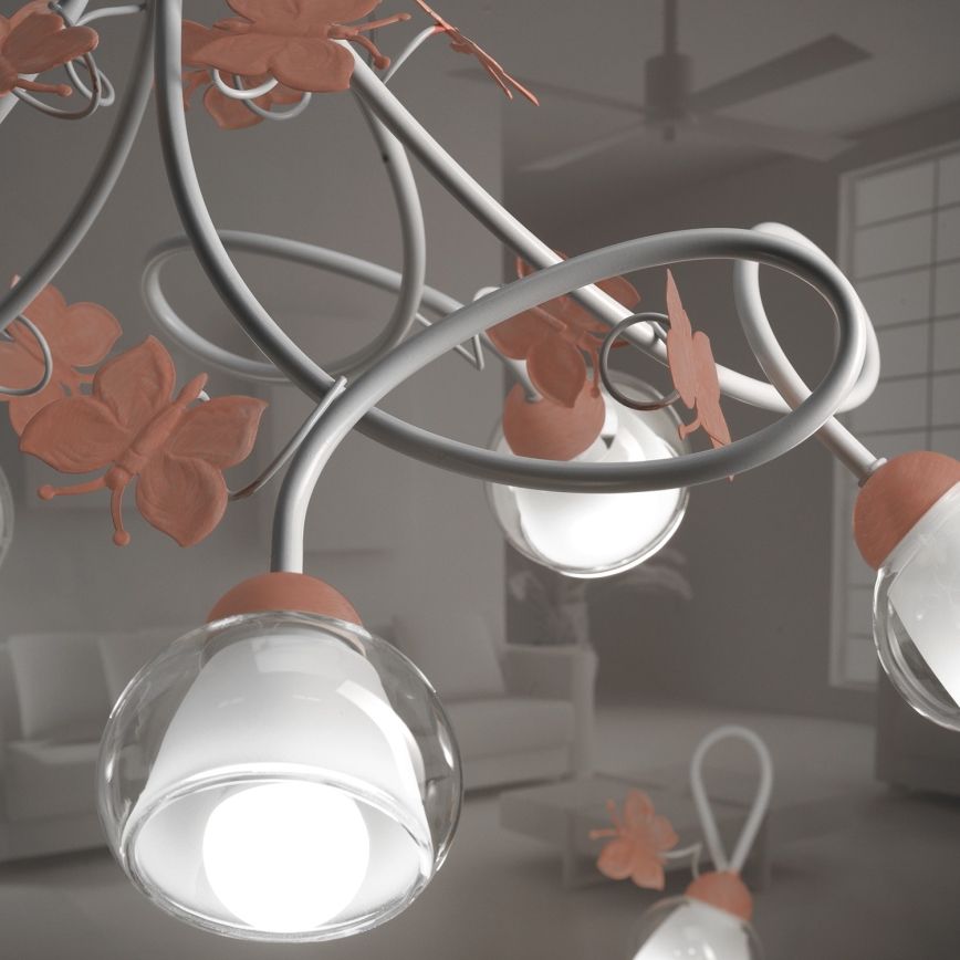 ONLI - Kinder-Hängelampe BUTTERFLY 5xE14/6W/230V