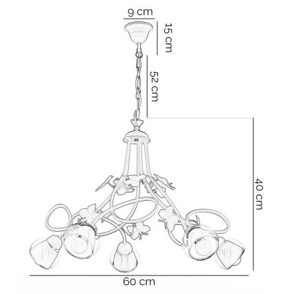 ONLI - Kinder-Hängelampe BUTTERFLY 5xE14/6W/230V