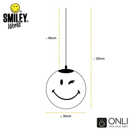 ONLI - Kinder-Pendelleuchte mit Kabel SMILEY 1xE27/15W/230V weiß