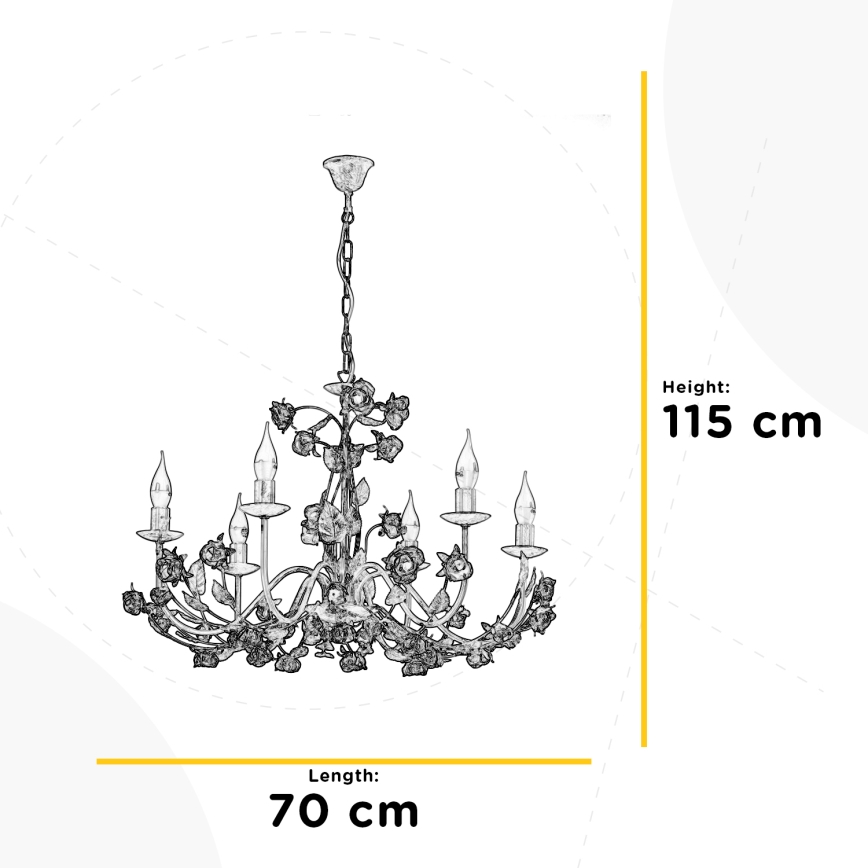 ONLI - Kronleuchter mit Kette CAROLINA 6xE14/6W/230V bronzefarben