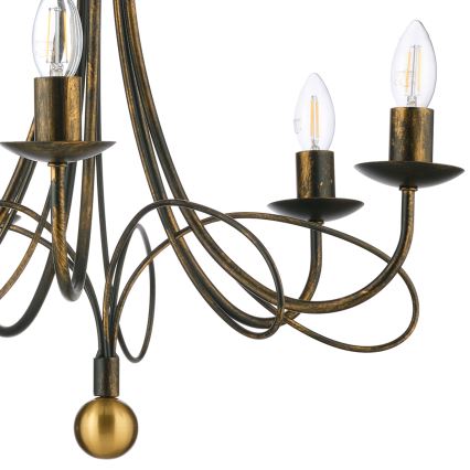 ONLI - Kronleuchter mit Kette MILVIA 5xE14/6W/230V bronzefarben