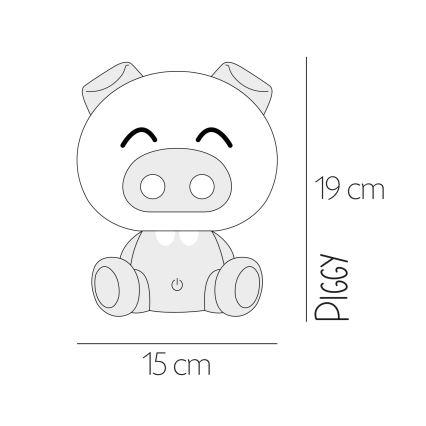 ONLI - Dimmbares LED-Kinder-Nachtlicht PUPPIES LED/3W/230V 19 cm Schweinchen/grün