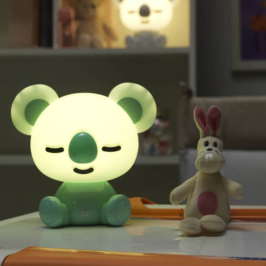 ONLI - Dimmbares LED-Kinder-Nachtlicht PUPPIES LED/3W/230V 20 cm Koala/Grün