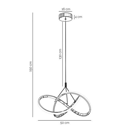 ONLI - LED-Hängeleuchte LOOP LED/40W/230V 4000K glänzendes Chrom