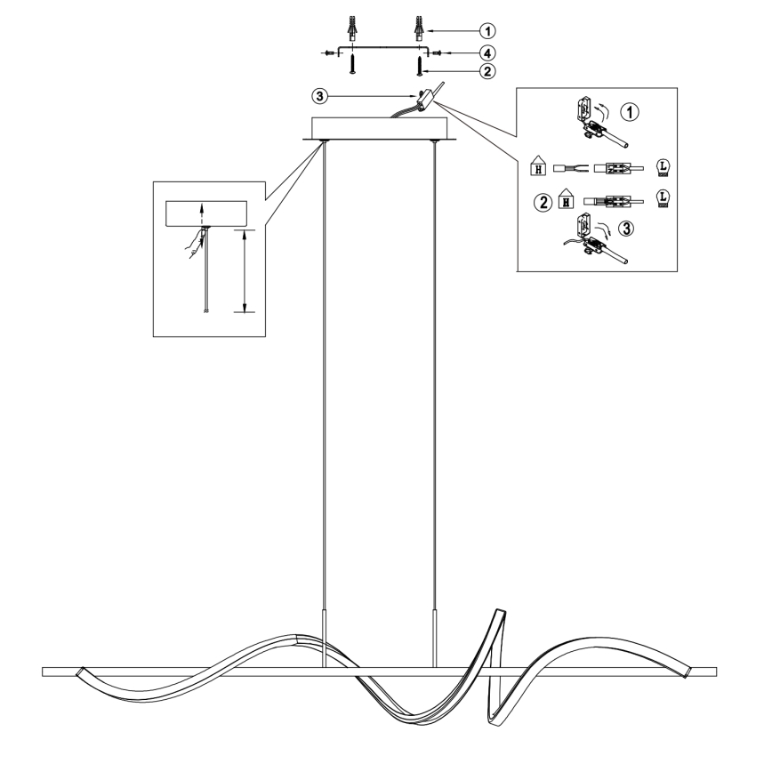 ONLI - LED-Hängeleuchte TWIST LED/30W/230V 4000K schwarz
