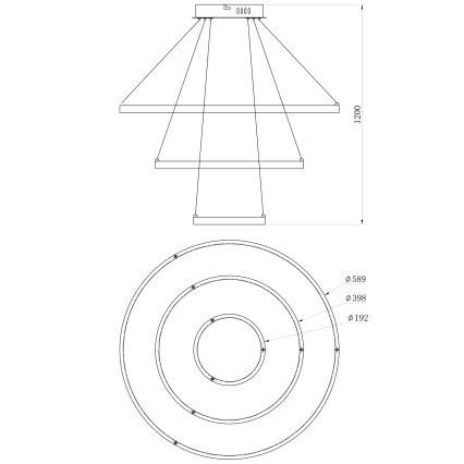 ONLI - LED-Pendelleuchte NOELIA mit Kabelaufhängung LED/40W/230V, goldfarben