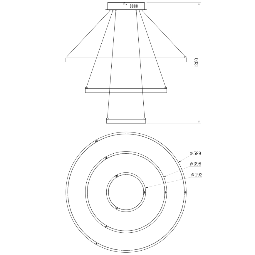 ONLI - LED-Pendelleuchte NOELIA mit Kabelaufhängung LED/40W/230V, goldfarben