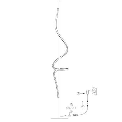 ONLI - LED-Stehleuchte TWIST LED/24W/230V 4000K schwarz