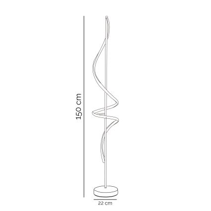 ONLI - LED-Stehleuchte TWIST LED/24W/230V 4000K schwarz