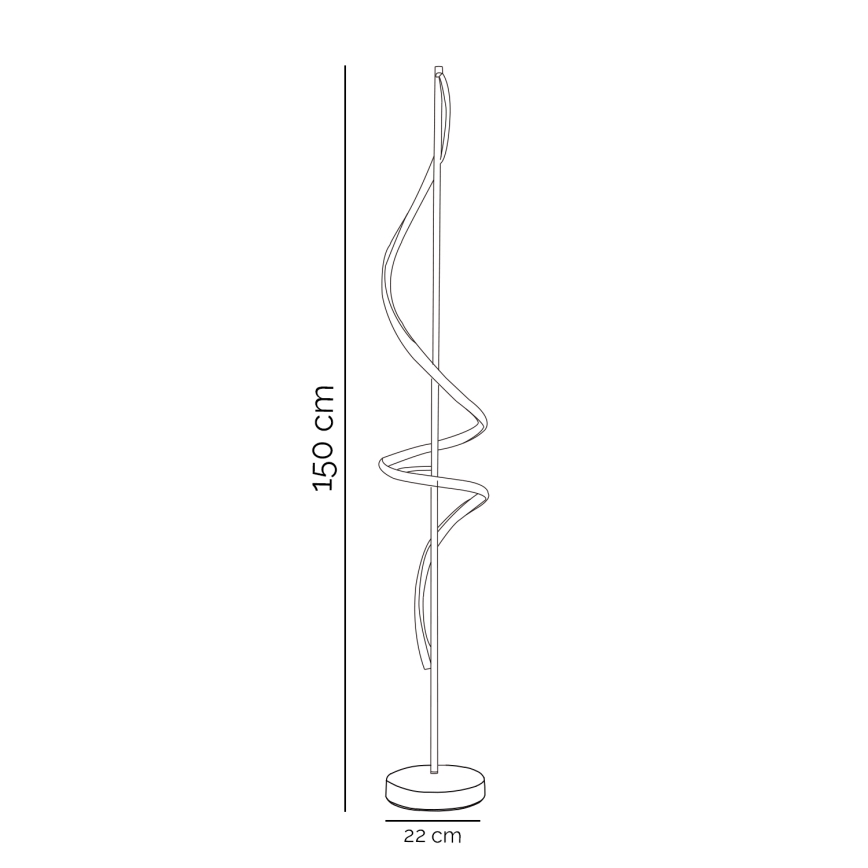 ONLI - LED-Stehleuchte TWIST LED/24W/230V 4000K schwarz