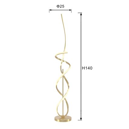 ONLI - LED-Stehleuchte TWIST LED/31W/230V 4000K golden
