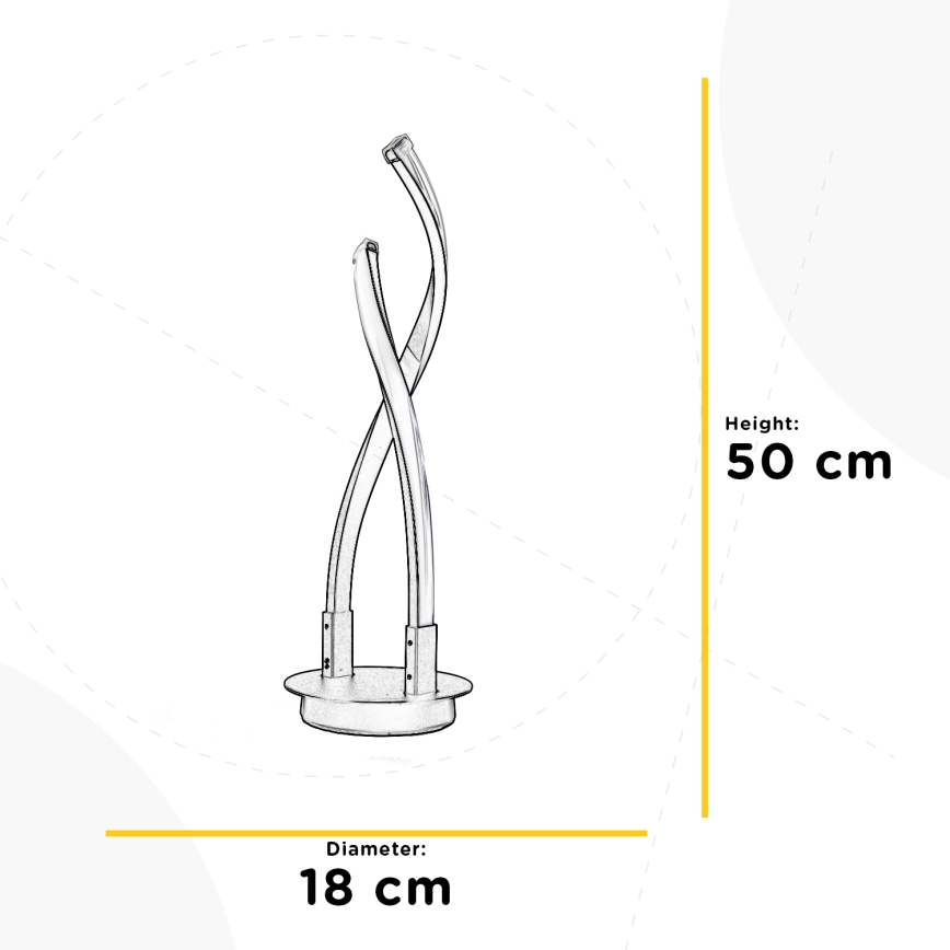ONLI - LED-Tischleuchte DAFNE LED/12W/230V 4000K 50 cm schwarz