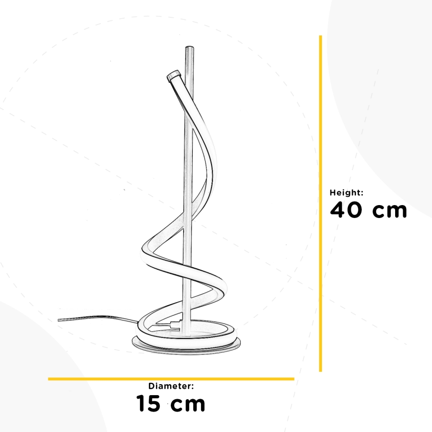 ONLI - LED-Tischleuchte TWIST LED/12W/230V 4000K 40 cm schwarz