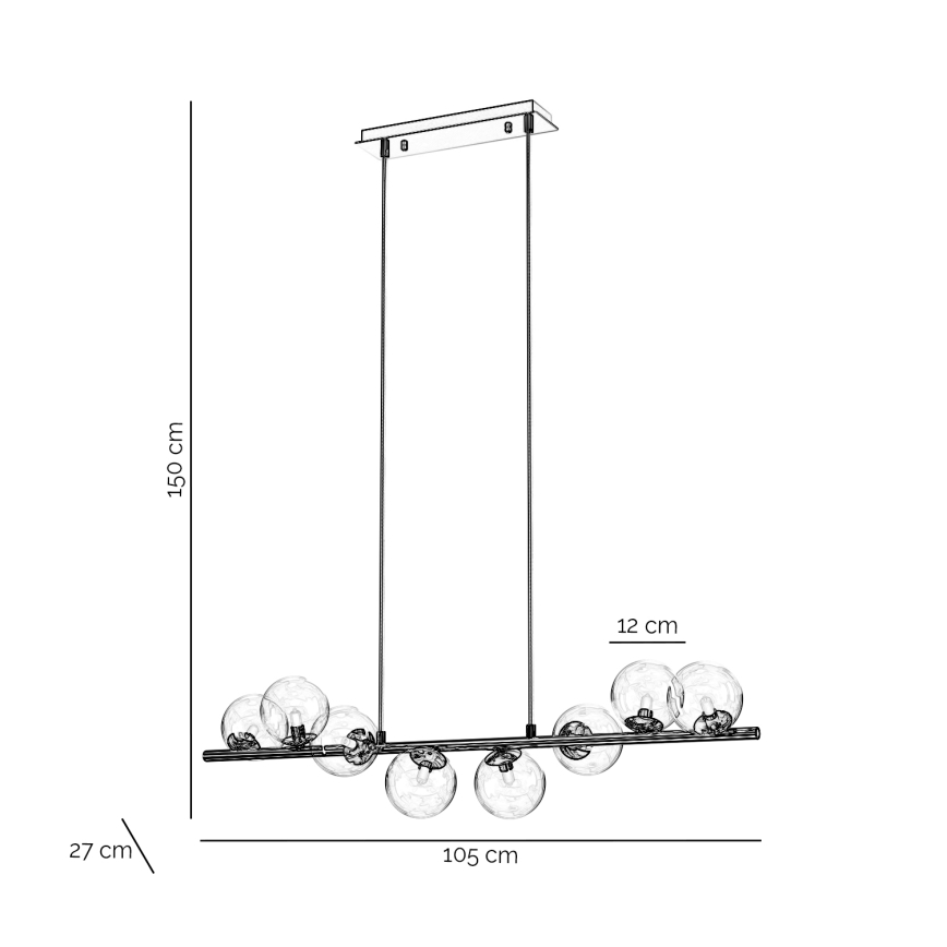 ONLI - Pendelleuchte an Kabel KIMBERLY 8xG9/6W/230V Hochglanzchrom