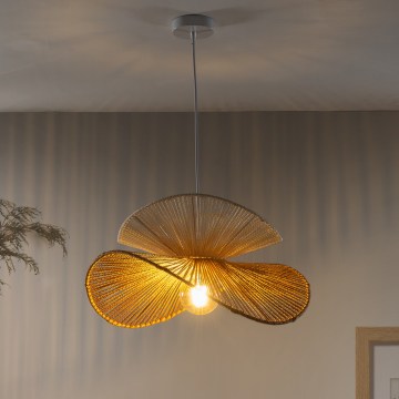 ONLI - Pendelleuchte mit Kabel RINGO 1xE27/15W/230V Raffia