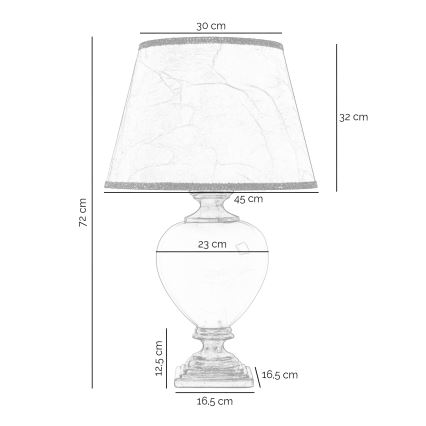 ONLI - Tischlampe AMADEUS 1xE27/15W/230V grau