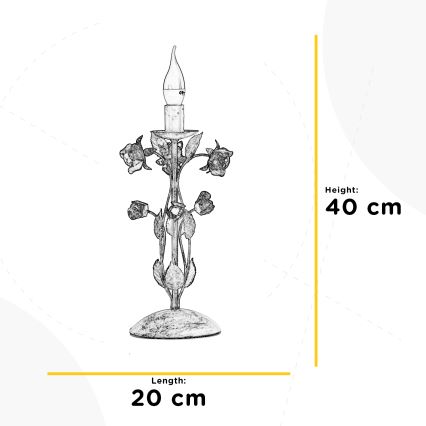 ONLI - Tischlampe CAROLINA 1xE14/6W/230V 40 cm, Bronze