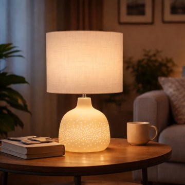 ONLI - Tischlampe ELUMA 2xE27/15W/230V 48 cm weiß