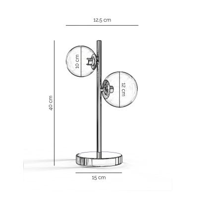 ONLI - Tischlampe KIMBERLY 2xG9/6W/230V 40 cm glänzender Chrom
