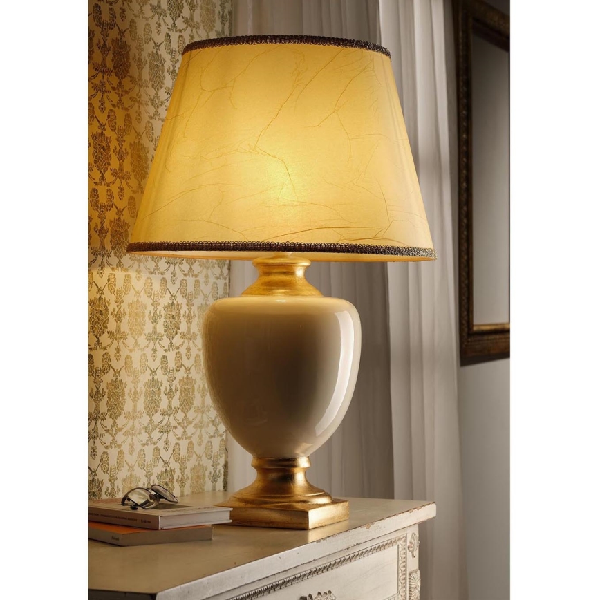 ONLI - Tischlampe MOZART 1xE27/22W/230V beige/golden 75 cm