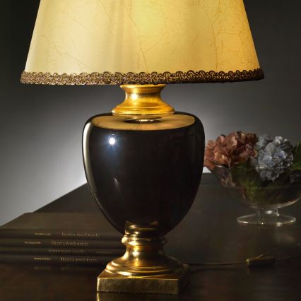 ONLI - Tischlampe MOZART 1xE27/22W/230V schwarz/gold 75 cm