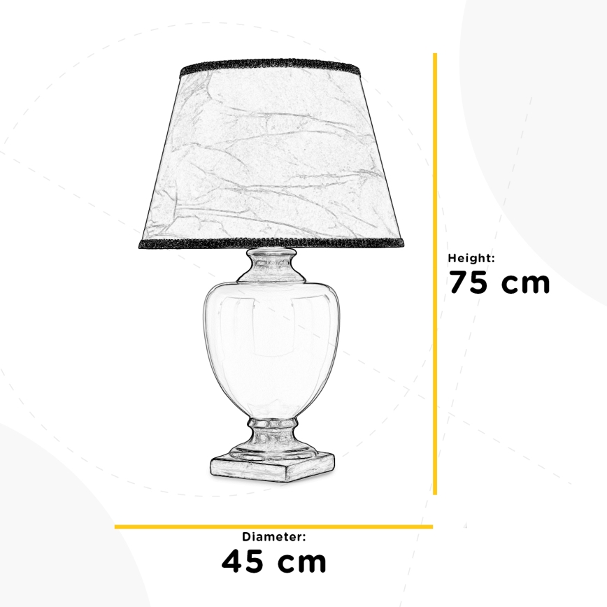 ONLI - Tischlampe MOZART 1xE27/22W/230V schwarz/gold 75 cm