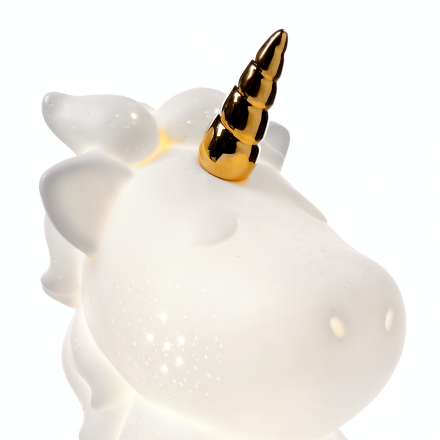 ONLI - Tischlampe PORCELLANA 1xE14/6W/230V 23,5 cm Einhorn