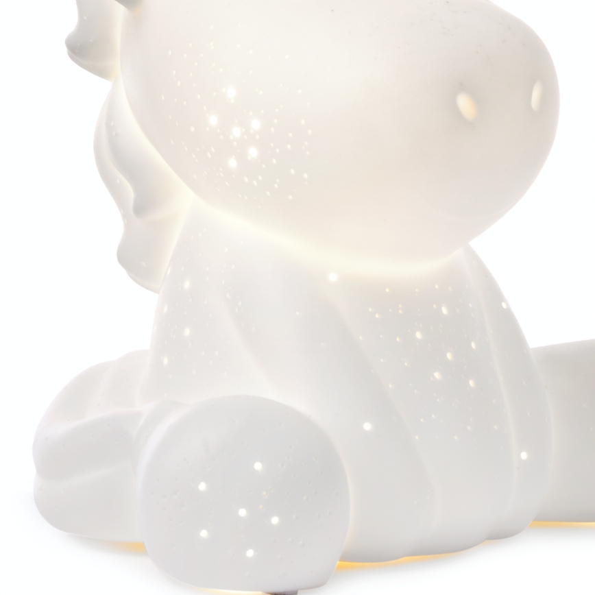 ONLI - Tischlampe PORCELLANA 1xE14/6W/230V 23,5 cm Einhorn