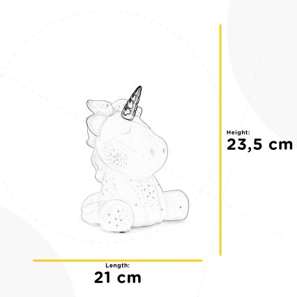 ONLI - Tischlampe PORCELLANA 1xE14/6W/230V 23,5 cm Einhorn