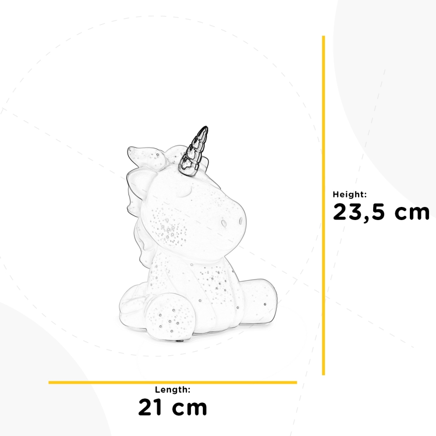ONLI - Tischlampe PORCELLANA 1xE14/6W/230V 23,5 cm Einhorn
