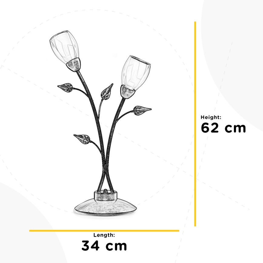 ONLI - Tischleuchte LILIANA 2xE14/6W/230V 60 cm