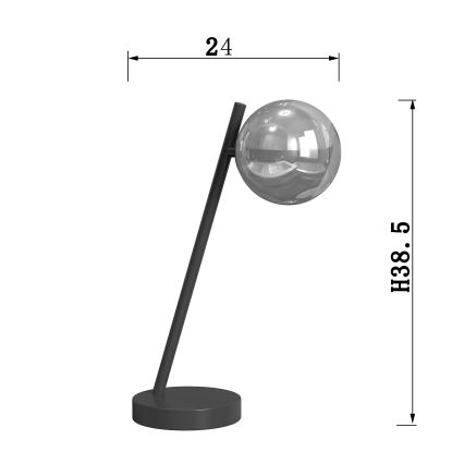 ONLI - Tischleuchte PALOMA 1xG9/10W/230V 38,5 cm schwarz/rauchig