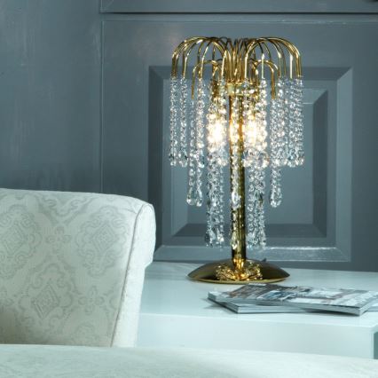 ONLI - Tischleuchte PIOGGIA 2xE14/6W/230V goldfarben 50 cm