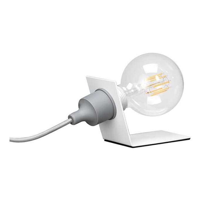 ONLI - Tischleuchte WIRE 1xE27/15W/230V 10 cm grau/weiß
