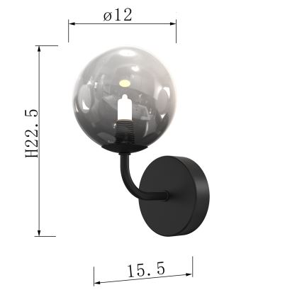 ONLI - Wandleuchte PALOMA 1xG9/10W/230V schwarz/rauchig