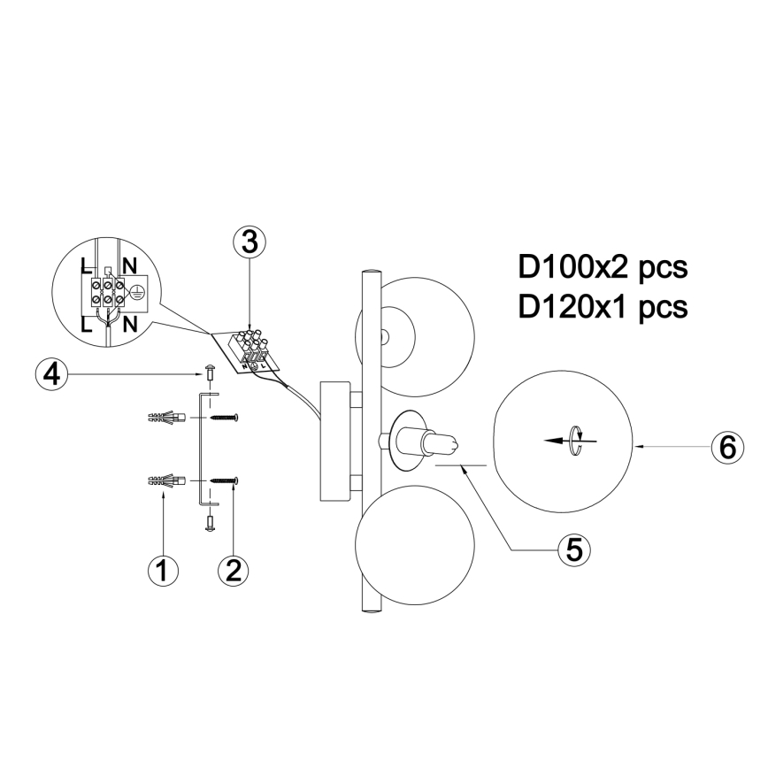 ONLI - Wandleuchte PALOMA 3xG9/10W/230V golden