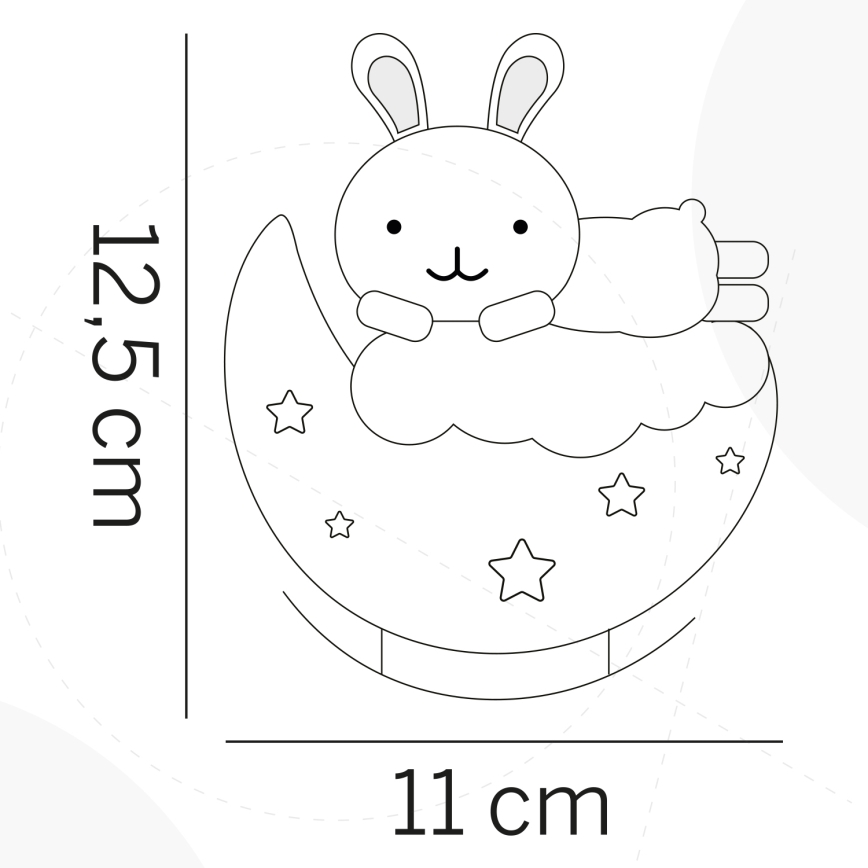 ONLI - Wiederaufladbares LED-Kinder-Nachtlicht NUVOLINA LED/2,5W/5V 300 mAh Häschen/rosa