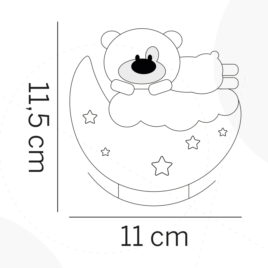 ONLI - LED Wiederaufladbares Kinder-Nachtlicht NUVOLINA LED/2,5W/5V 300 mAh Bär/rosa