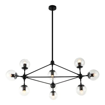 Open Design OR80094 - Pendelleuchte an Stange BAO 10xE27/8W/230V Ø 90 cm schwarz