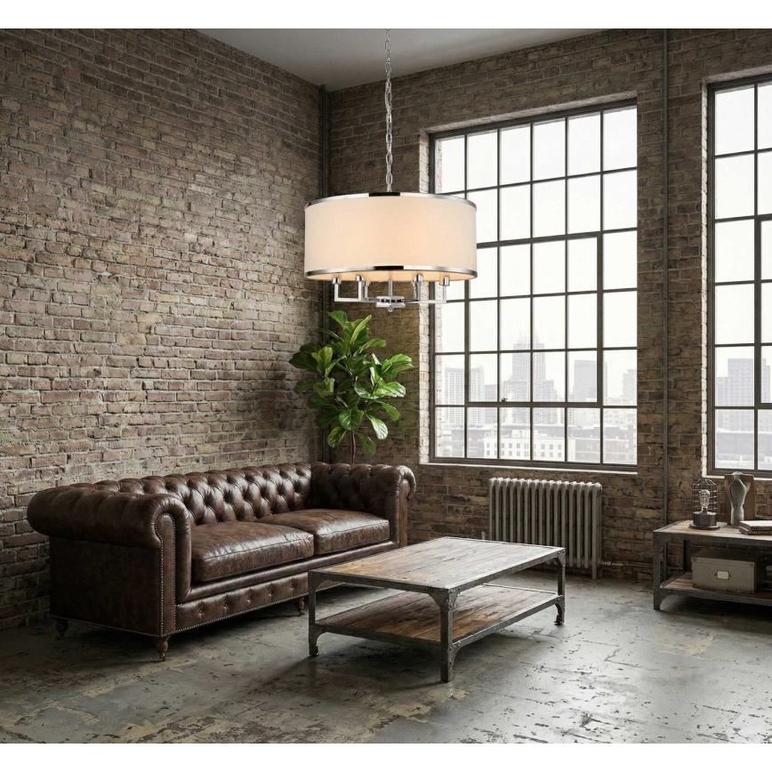 Open Design OR80209 - Kronleuchter an Kette CASA 3xE14/12W/230V creme/hochglanzchrom