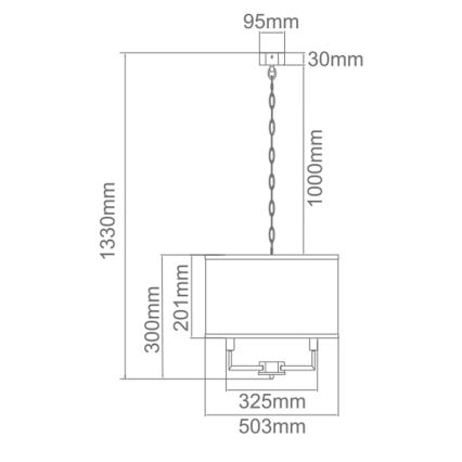 Open Design OR80230 - Kronleuchter mit Kette CASA 6xE14/15W/230V cremefarben/Messing